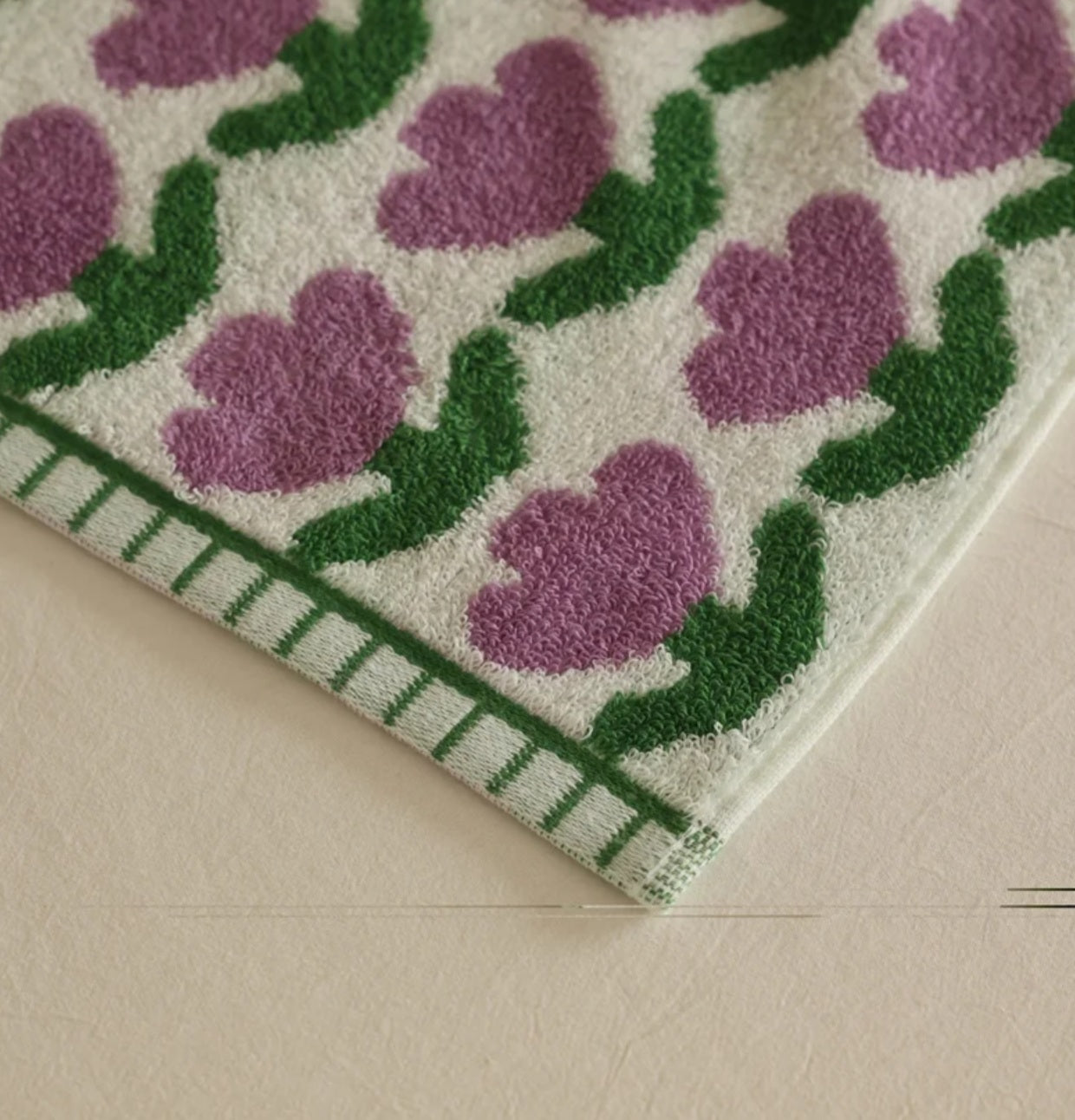 Luxury Kitchen Hand Towel - Purple Tulip Design