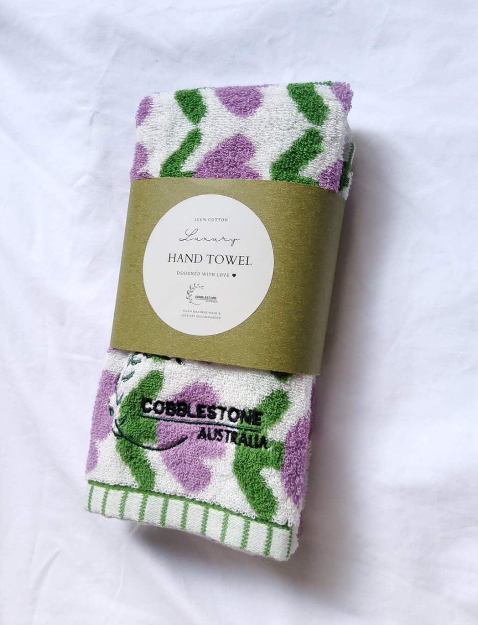 Luxury Kitchen Hand Towel - Purple Tulip Design