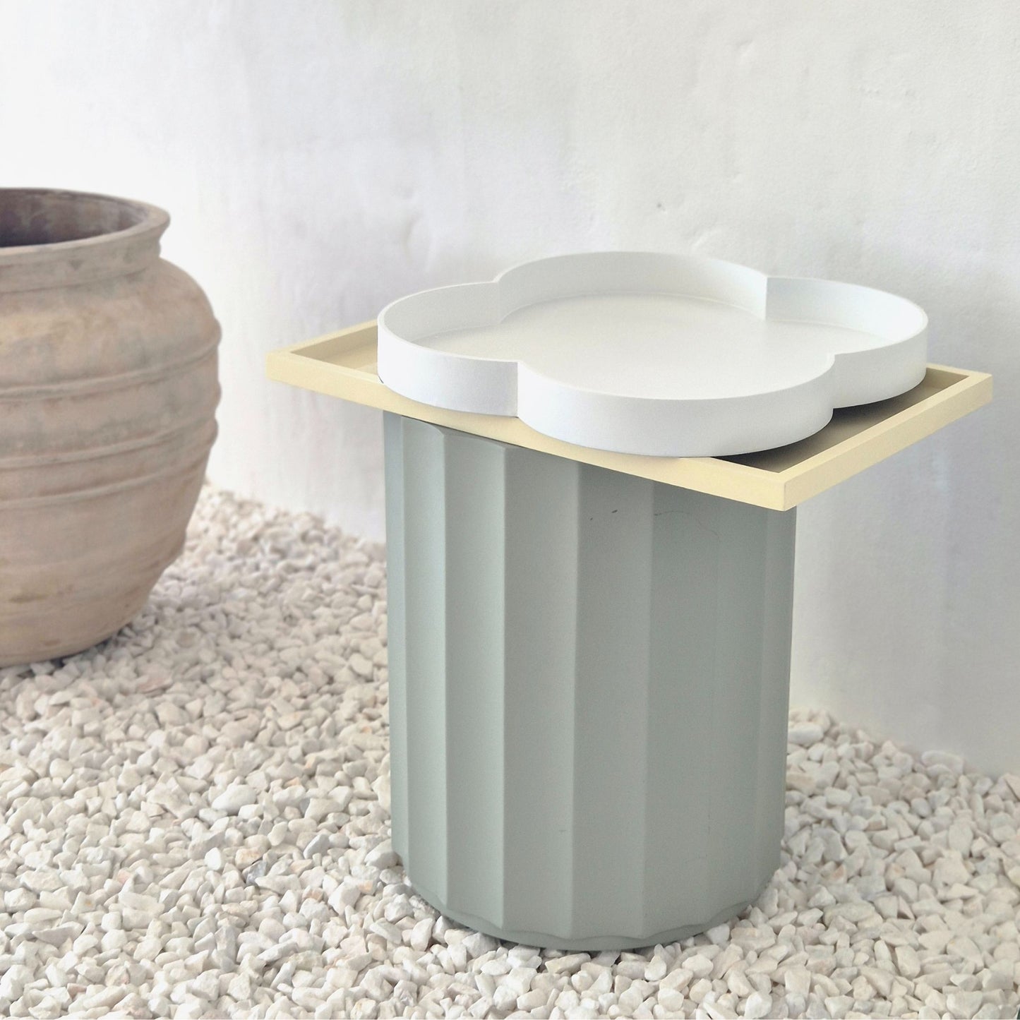 White Clover Timber Large Round Serving Tray 50cm