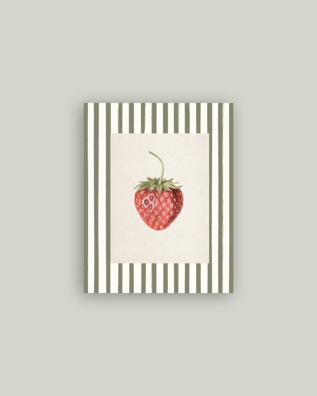 Strawberry on Stripes Artist Board: 28 x 35cm