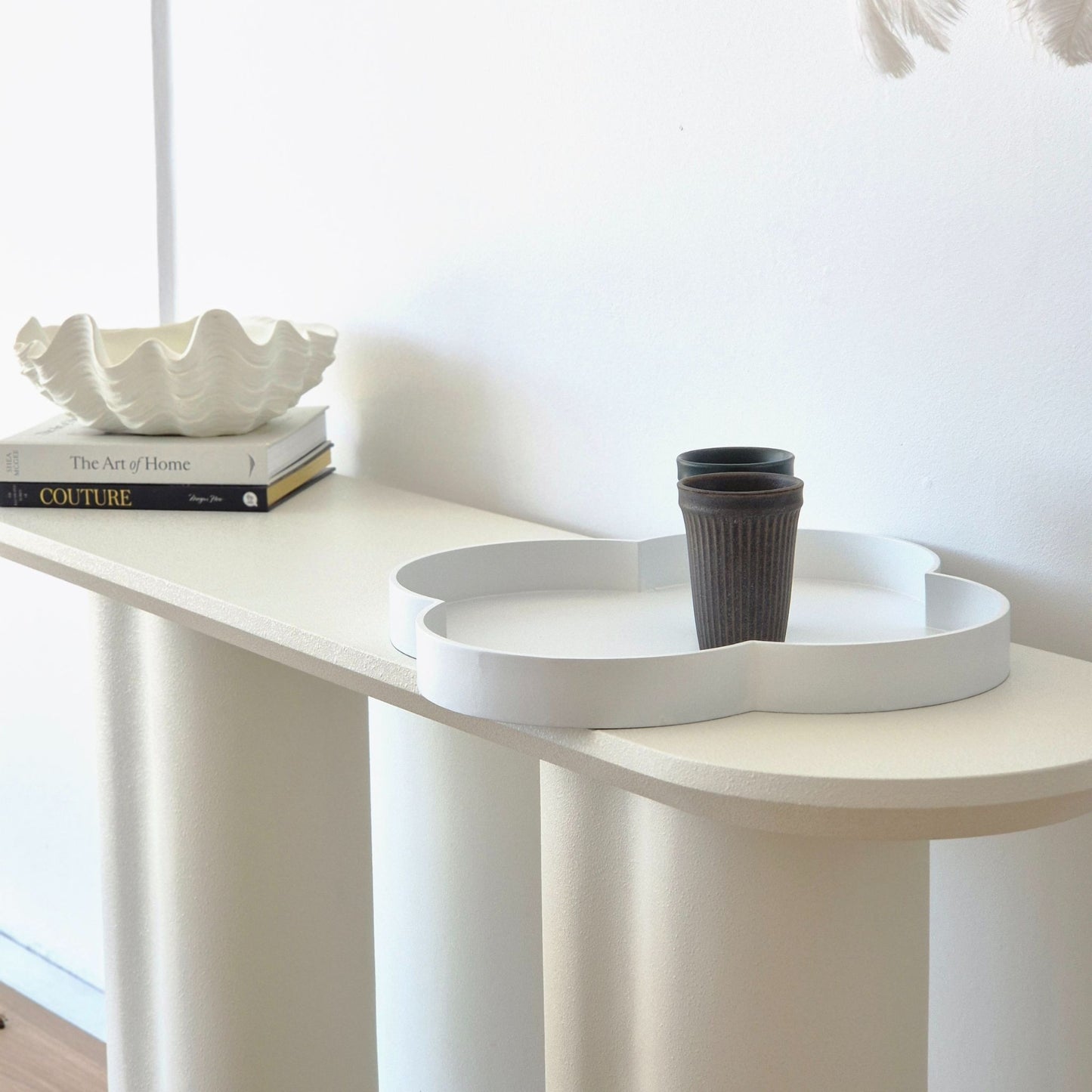 White Clover Timber Large Round Serving Tray 50cm