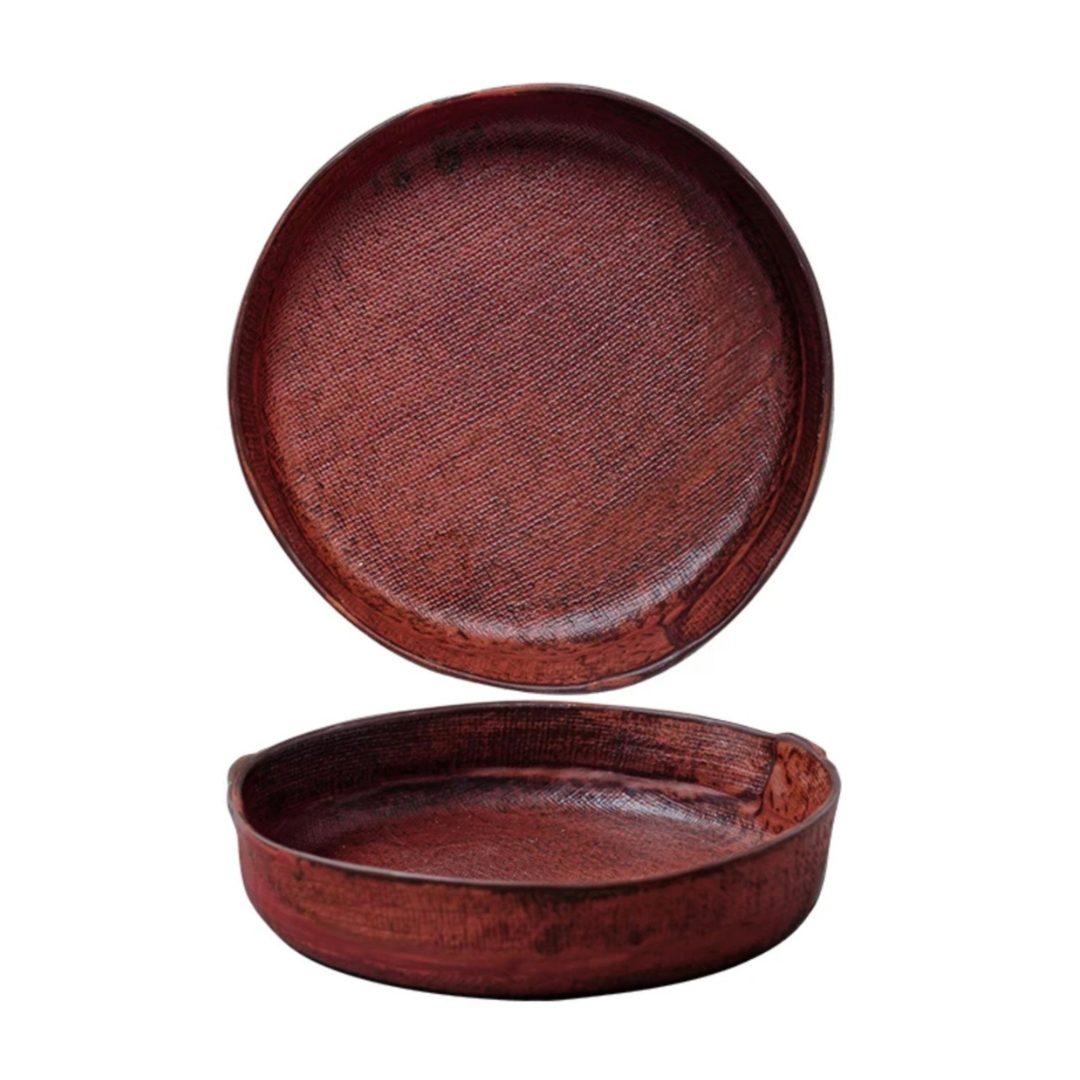 Farmhouse Haven Textured Medium Ceremic Serving Bowl - Wine