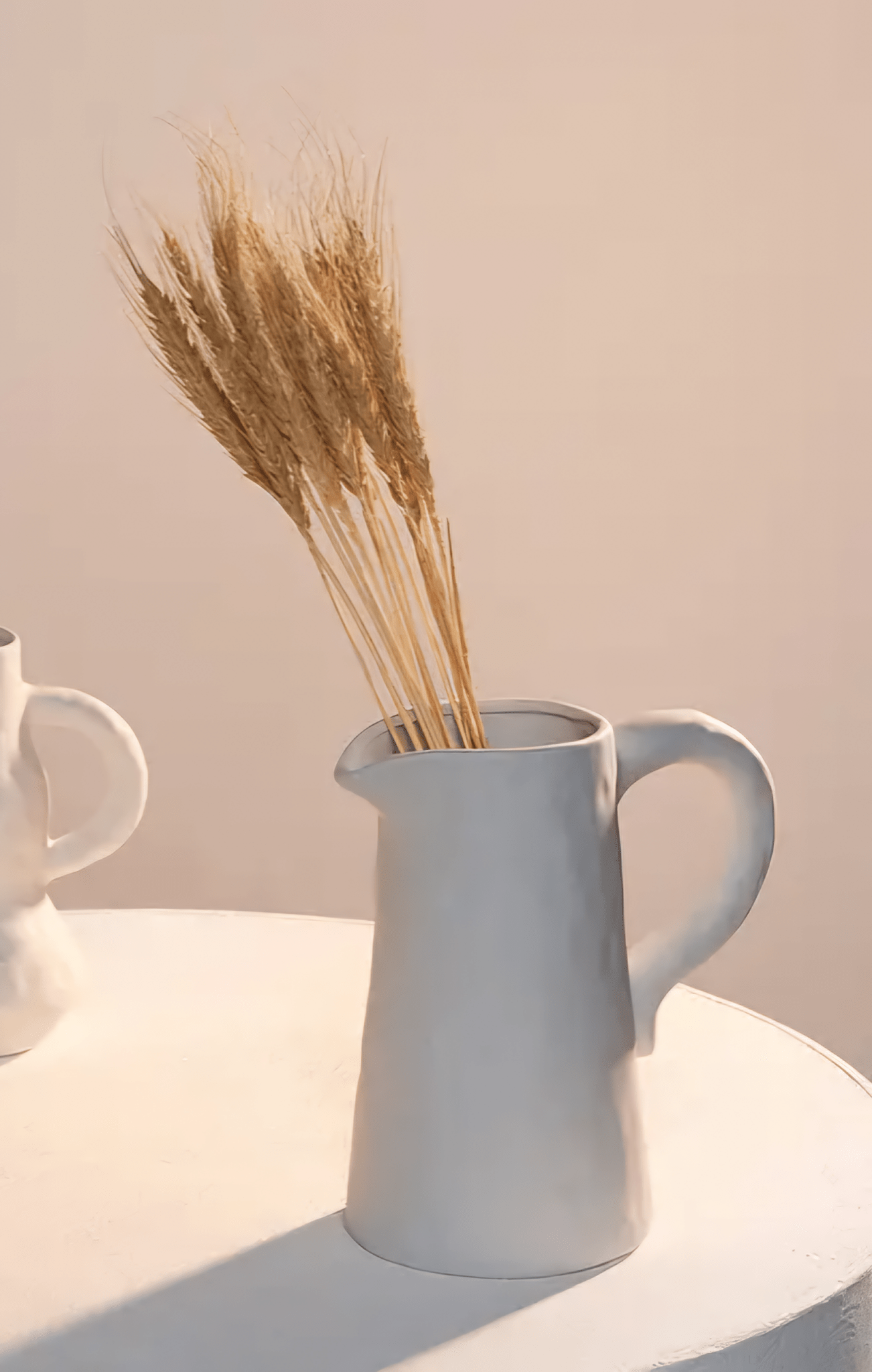 Clay White Ceramic Pouring Jug 20cm - Cobblestone Australia