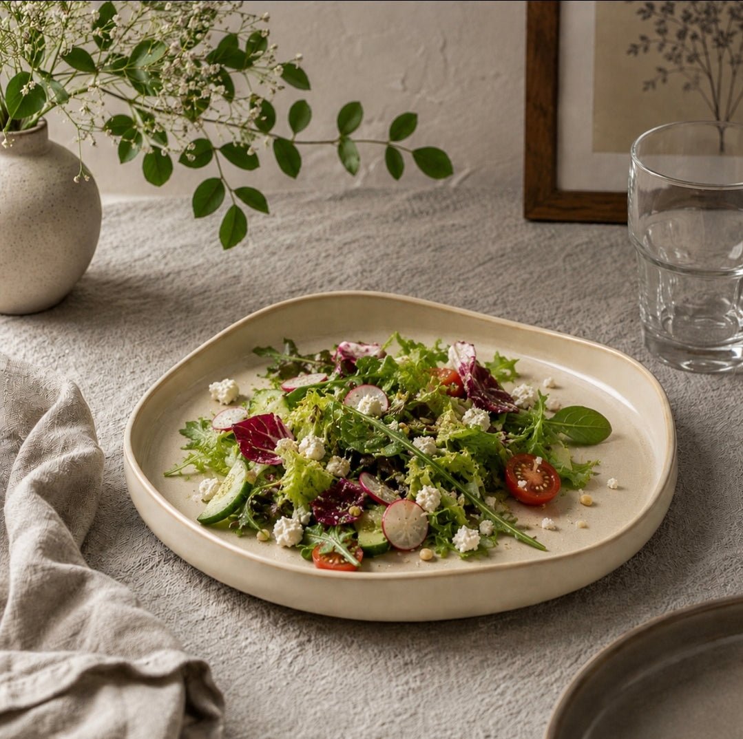 Freeform Dune Porcelain Platter - Cobblestone Australia