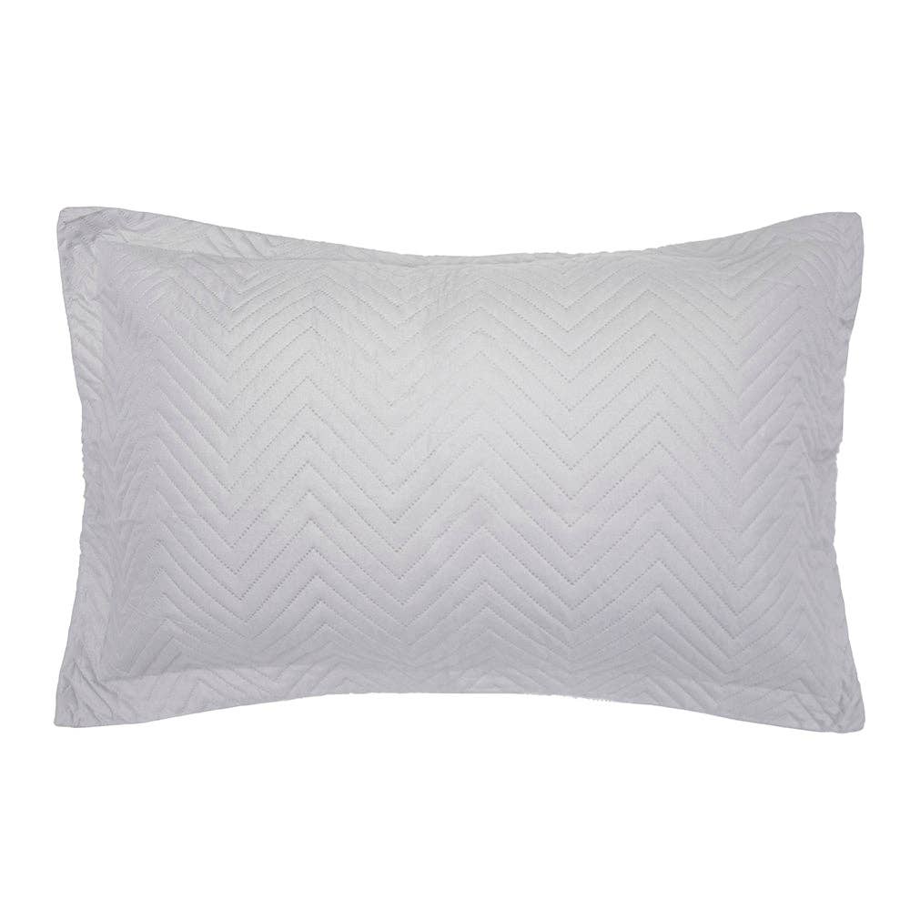 Herringbone Embossed Coverlet Set: Silver / Single/Double - Cobblestone Australia
