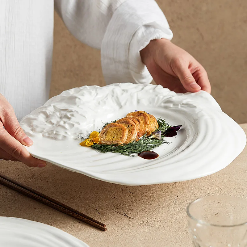 White Coral Porcelain High Tide Platter