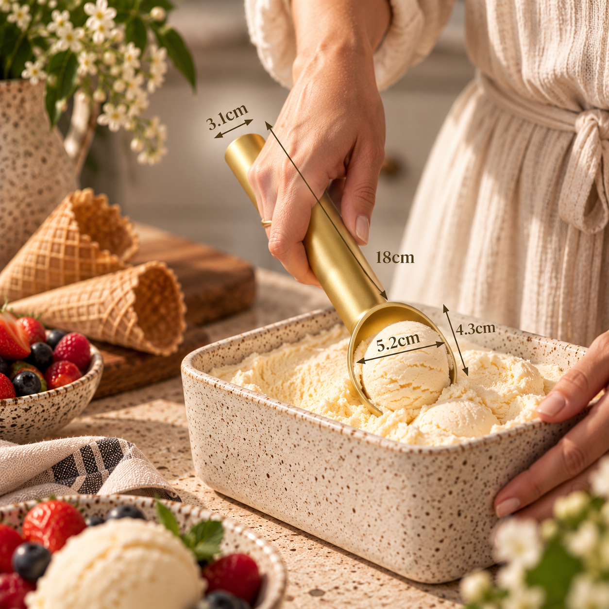 The Homestead Ice Cream Scoop ~ Heirloom Gold Cobblestone Australia
