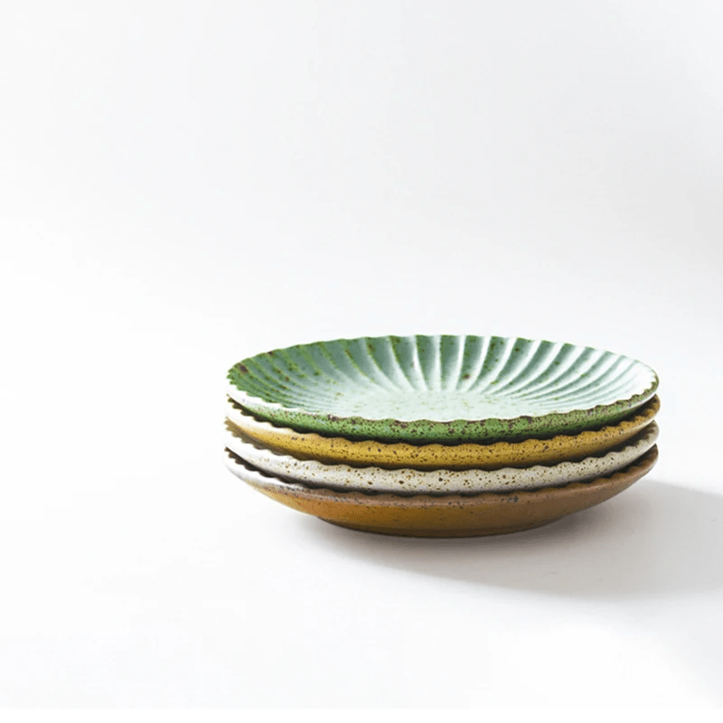 Tuscan Rust Coloured Fluted Serving Plate - Cobblestone Australia
