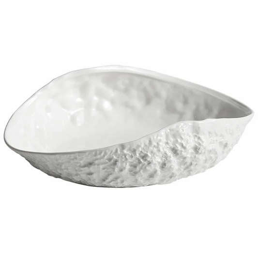 White Coral Porcelain Seashell Bowl - Medium