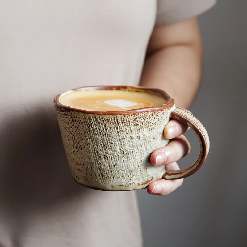 Farmhouse Haven Textured Ceremic Tea Cup and Saucer - Wheat