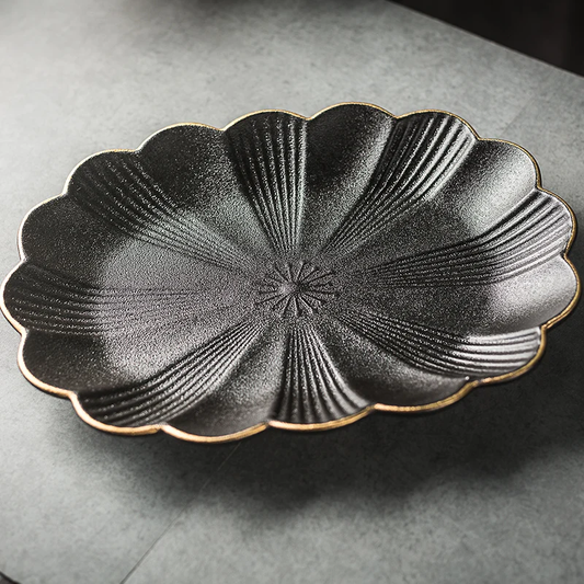 Bespoke Black Flower Serving Platter