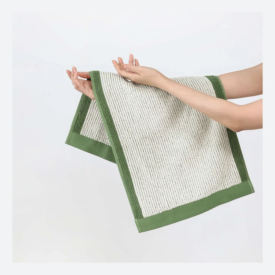 Luxury Kitchen Hand Towel - Green Border Design