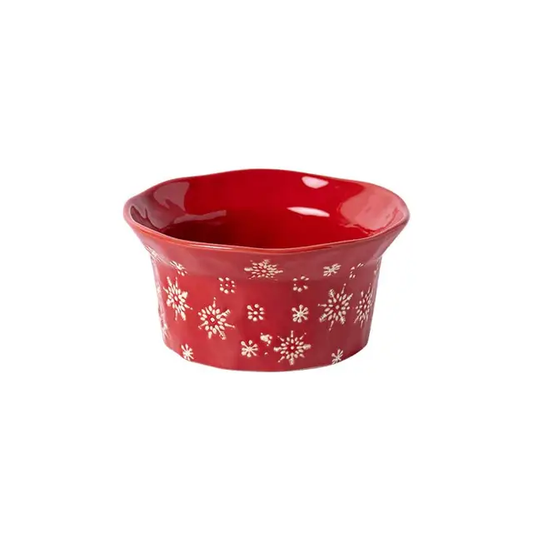 Christmas Mistletoe Bowl ~ Cherry Red 14cm