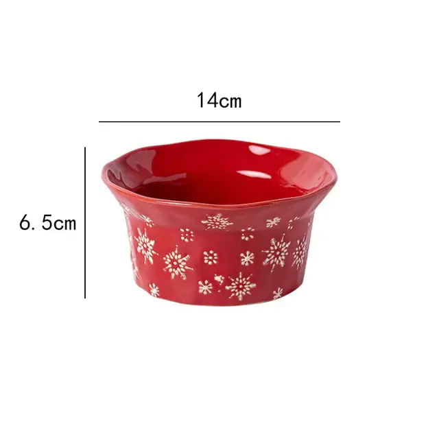 Christmas Mistletoe Bowl ~ Cherry Red 14cm