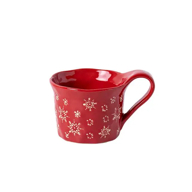 Christmas Mistletoe Coffee Cup ~ Cherry Red