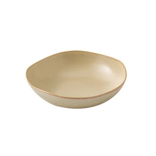 Earth Irregular Small Porcelain Serving Bowl - Dune