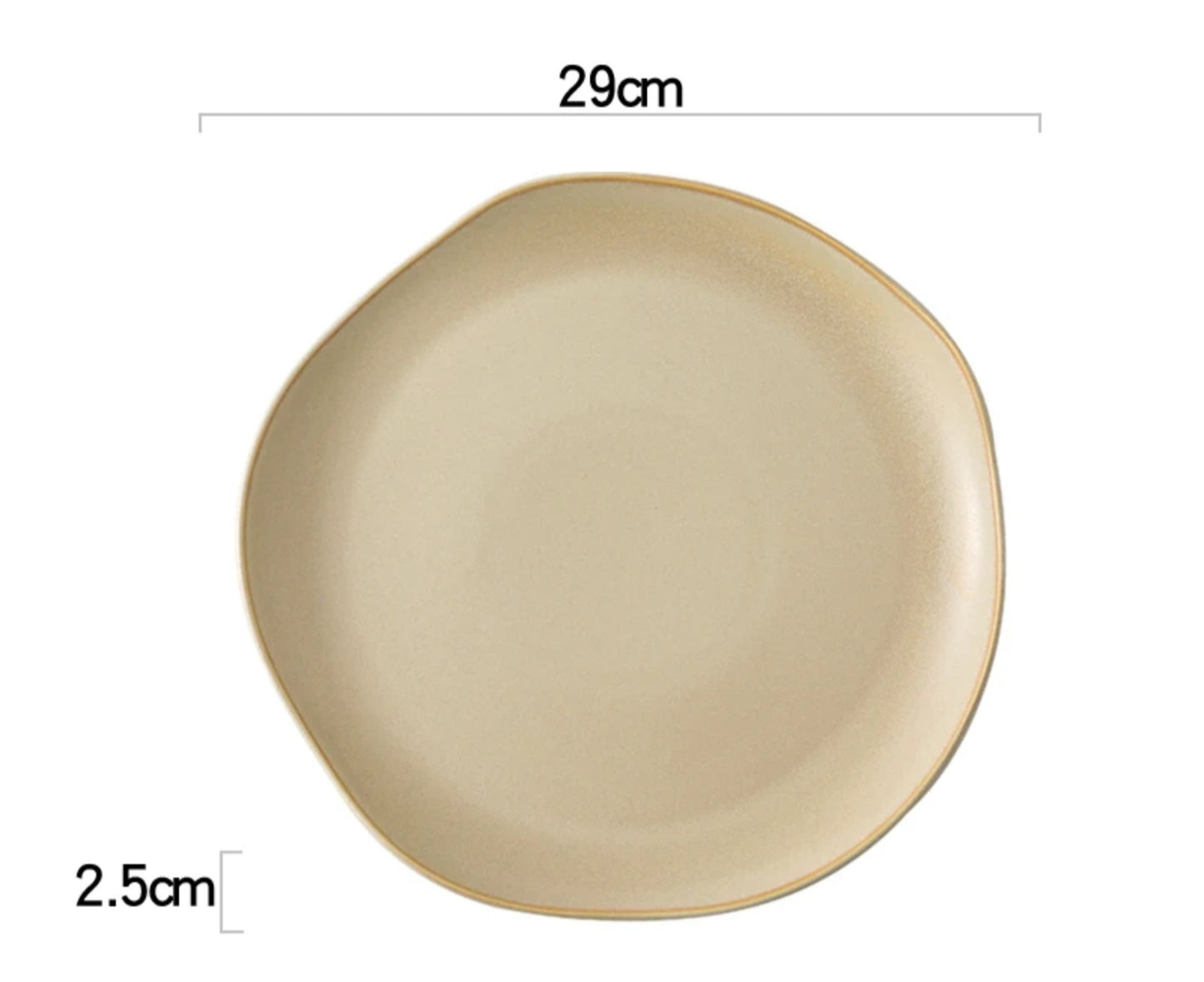 Earth Porcelain Irregular Serving Plate 28cm