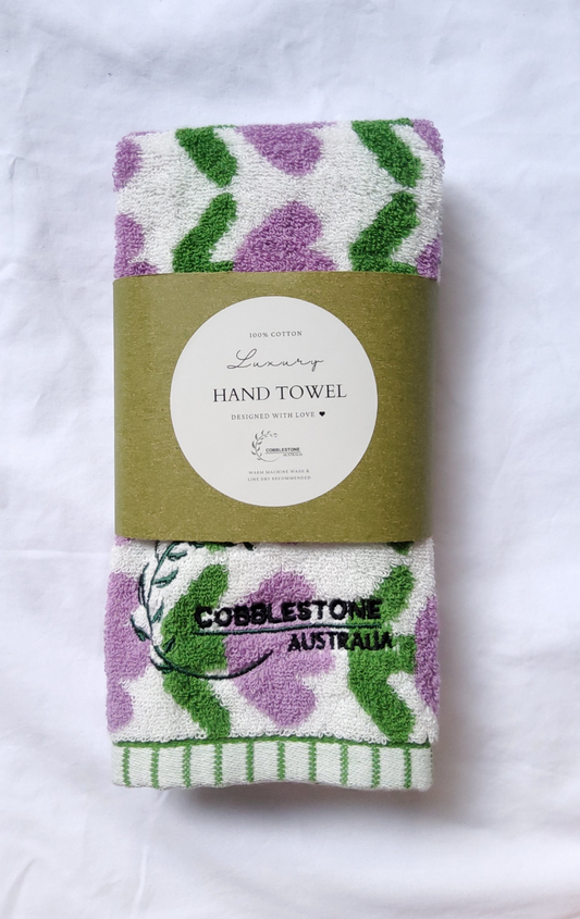 Luxury Kitchen Hand Towel - Purple Tulip Design