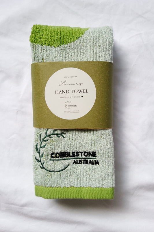 Luxury Kitchen Hand Towel - Light Green Flower Design