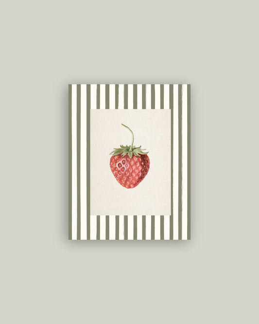 Strawberry on Stripes Artist Board: 28 x 35cm