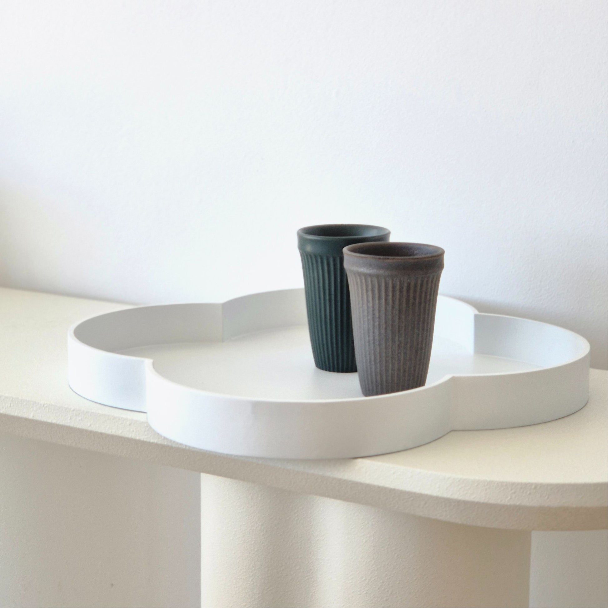 White Clover Timber Large Round Serving Tray 50cm – Cobblestone