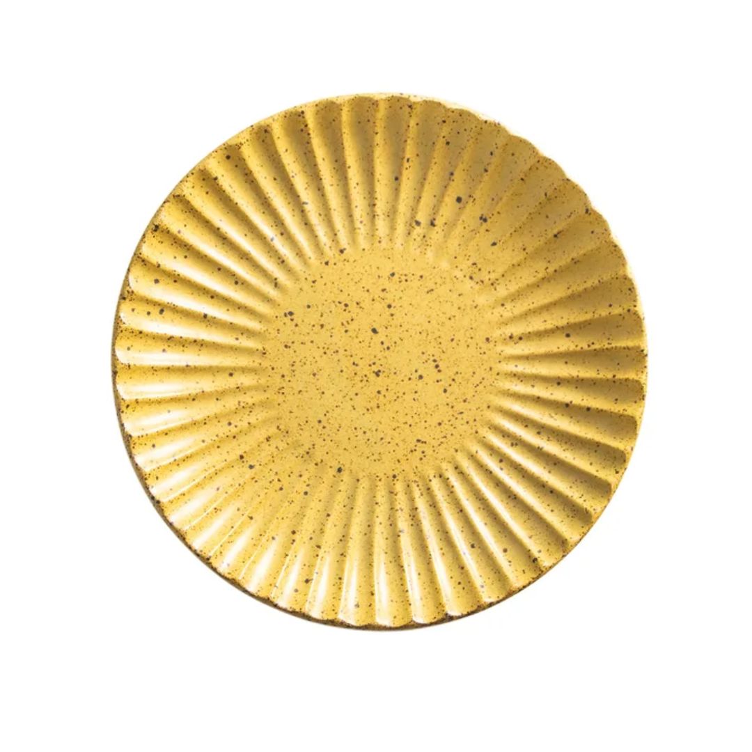 Tuscan Sunflower Coloured Fluted Serving Plate