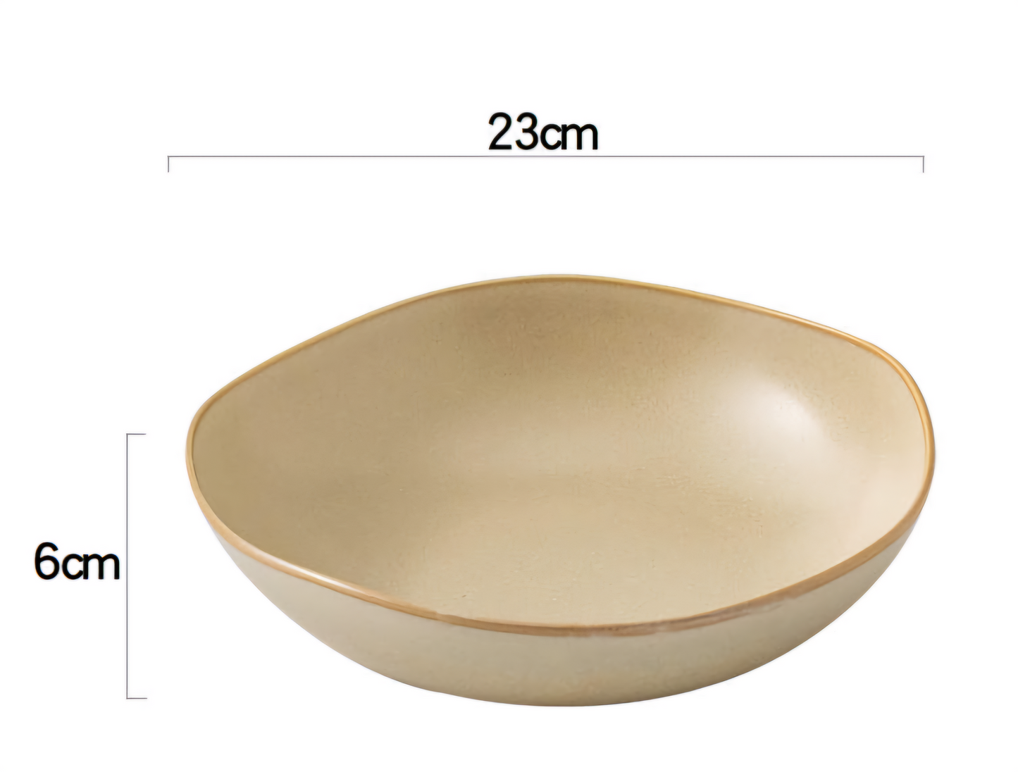 Earth Irregular Porcelain Large Serving Bowl - Dune