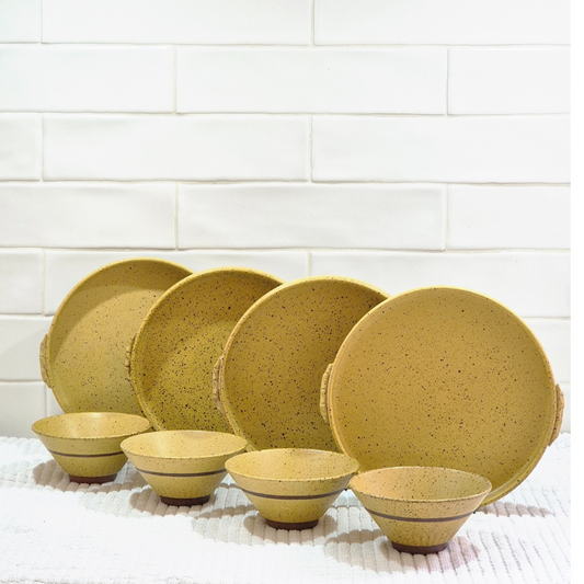 Tuscan Sunshine Coloured Dinner Plate/Bowl Set 8pc