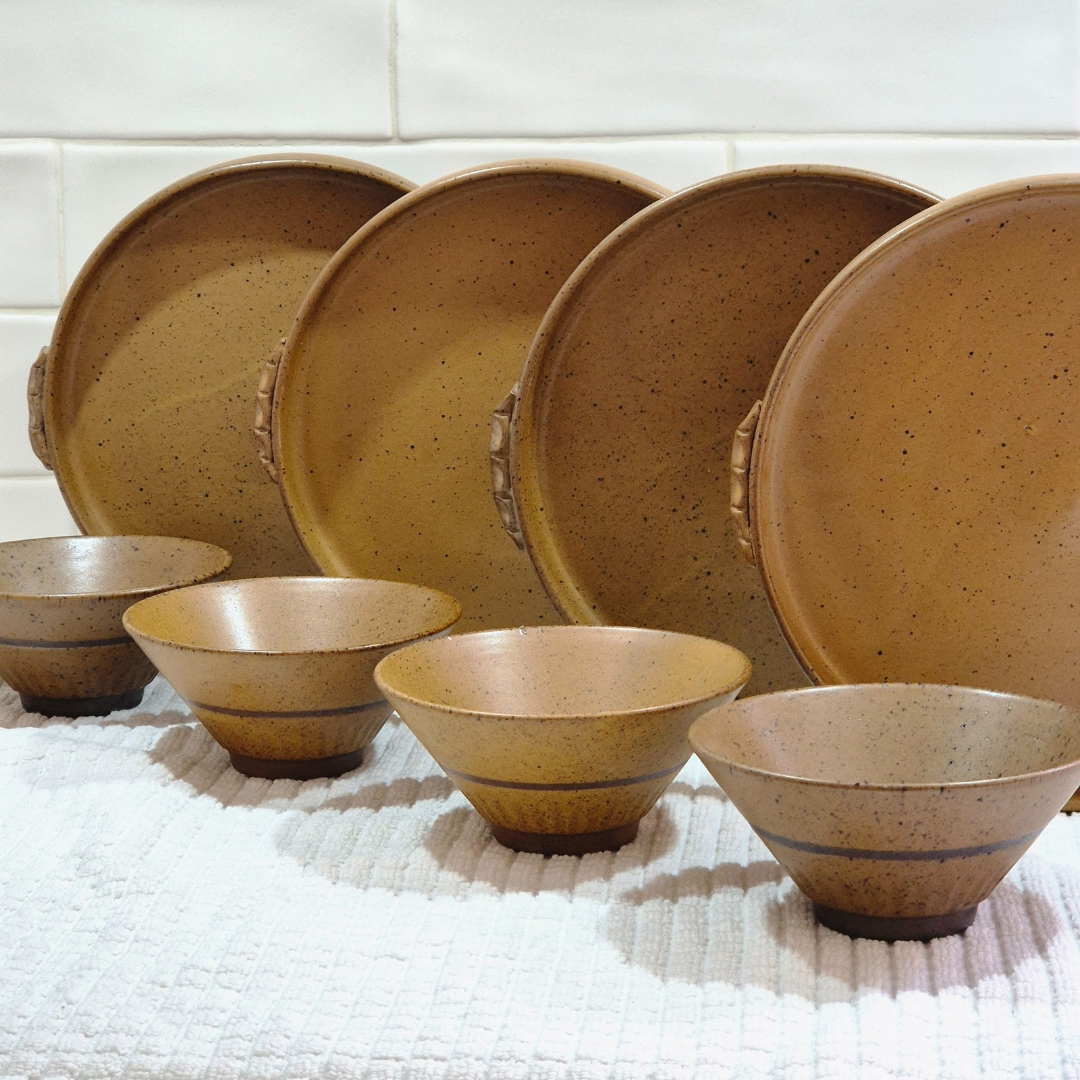 Tuscan Rust Coloured Dinner Plate/Bowl Set 8pc