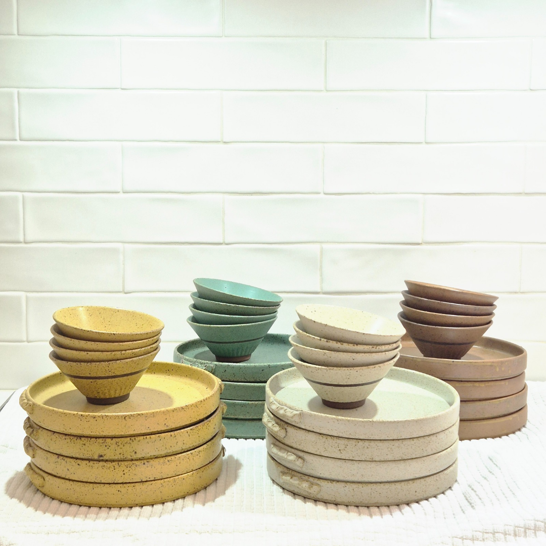 Tuscan Coloured Dinner Plate/Bowl Set 8pc
