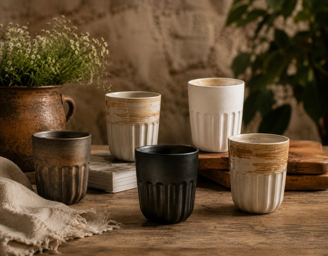 Ancient Rome Ceramic Coffee Cup 220mls - Set of 5 - Cobblestone Australia