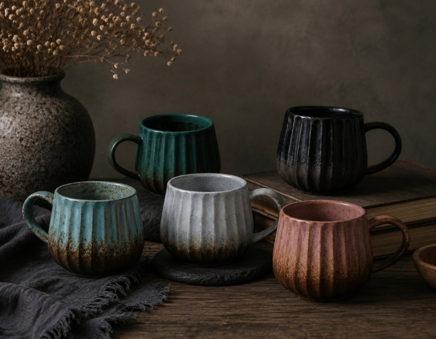 Ancient Rome Ceramic Coffee Cup 380mls - Set of 5 - Cobblestone Australia