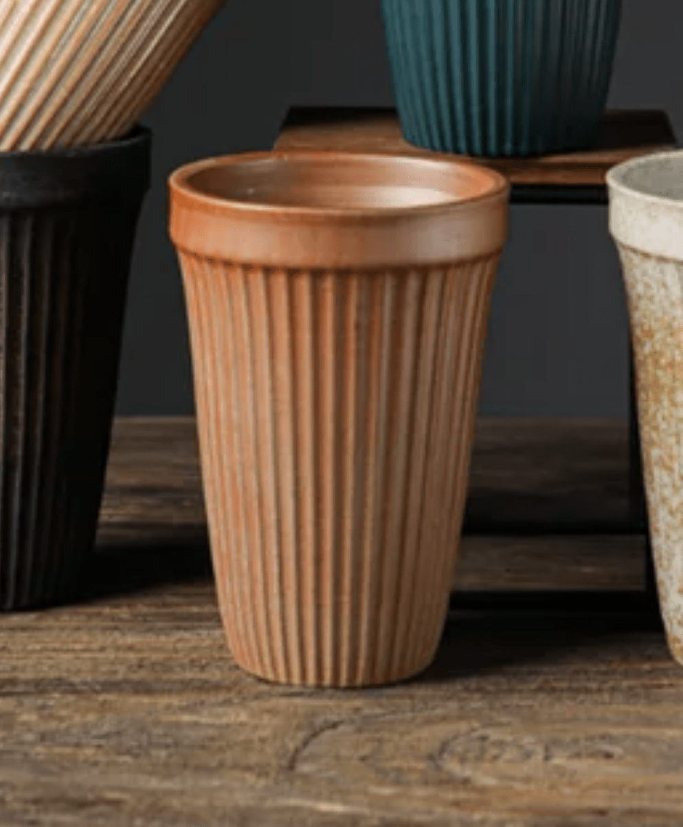 Ancient Rome Ceramic Coffee Cup Copper Sandstone 450mls - Cobblestone Australia