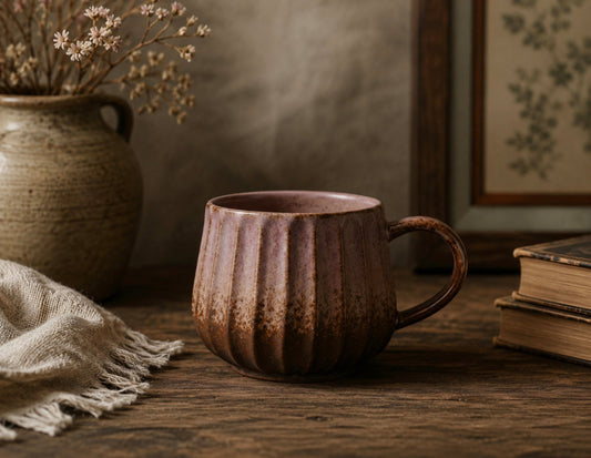 Ancient Rome Ceramic Coffee Cup Pink Coral 380mls - Cobblestone Australia