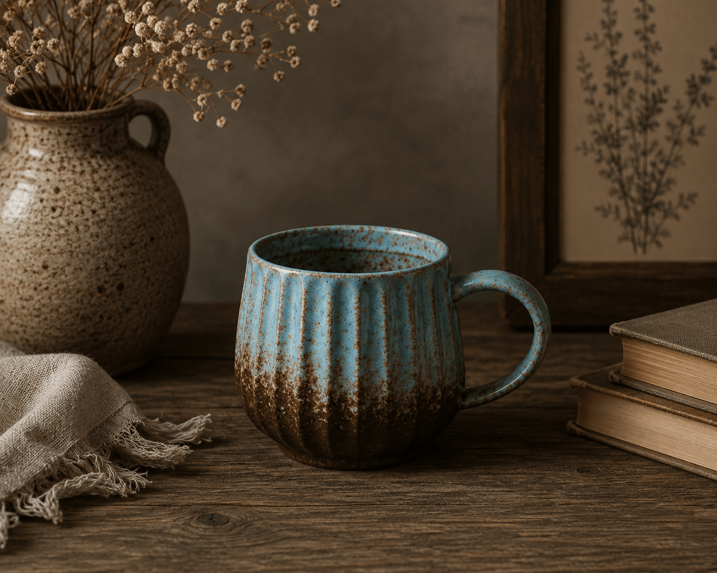 Ancient Rome Ceramic Coffee Cup Seaside 380mls - Cobblestone Australia