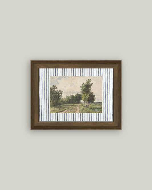 Provence Landscape Framed Antique Art: 40 x 30cm