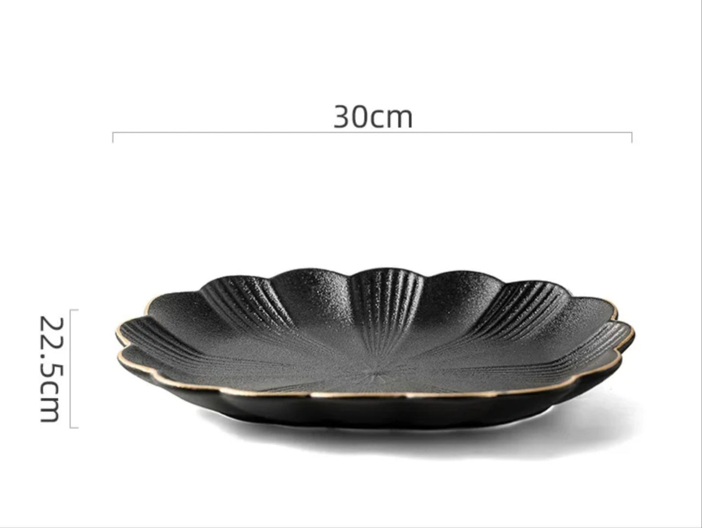 Bespoke Black Flower Serving Platter - Cobblestone Australia