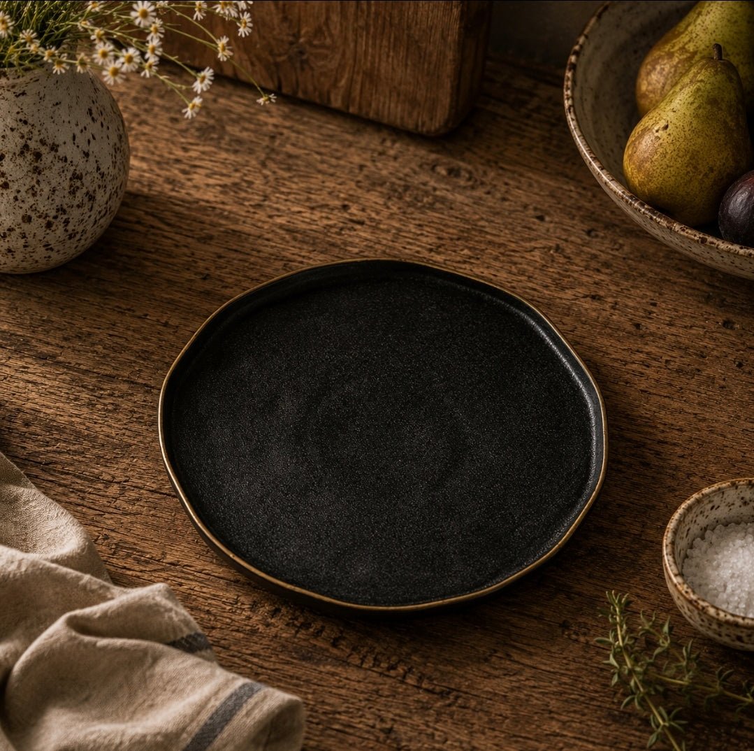 Bespoke Black Large Round Serving Platter - Cobblestone Australia