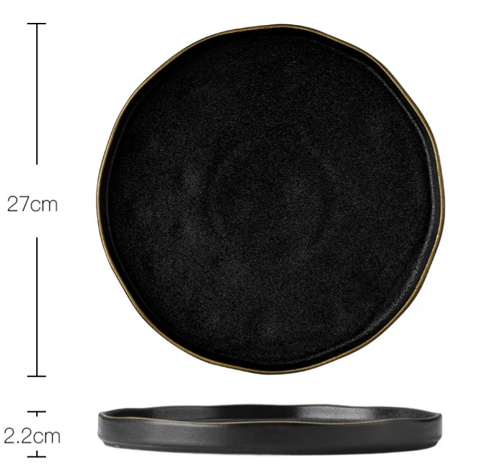 Bespoke Black Large Round Serving Platter - Cobblestone Australia