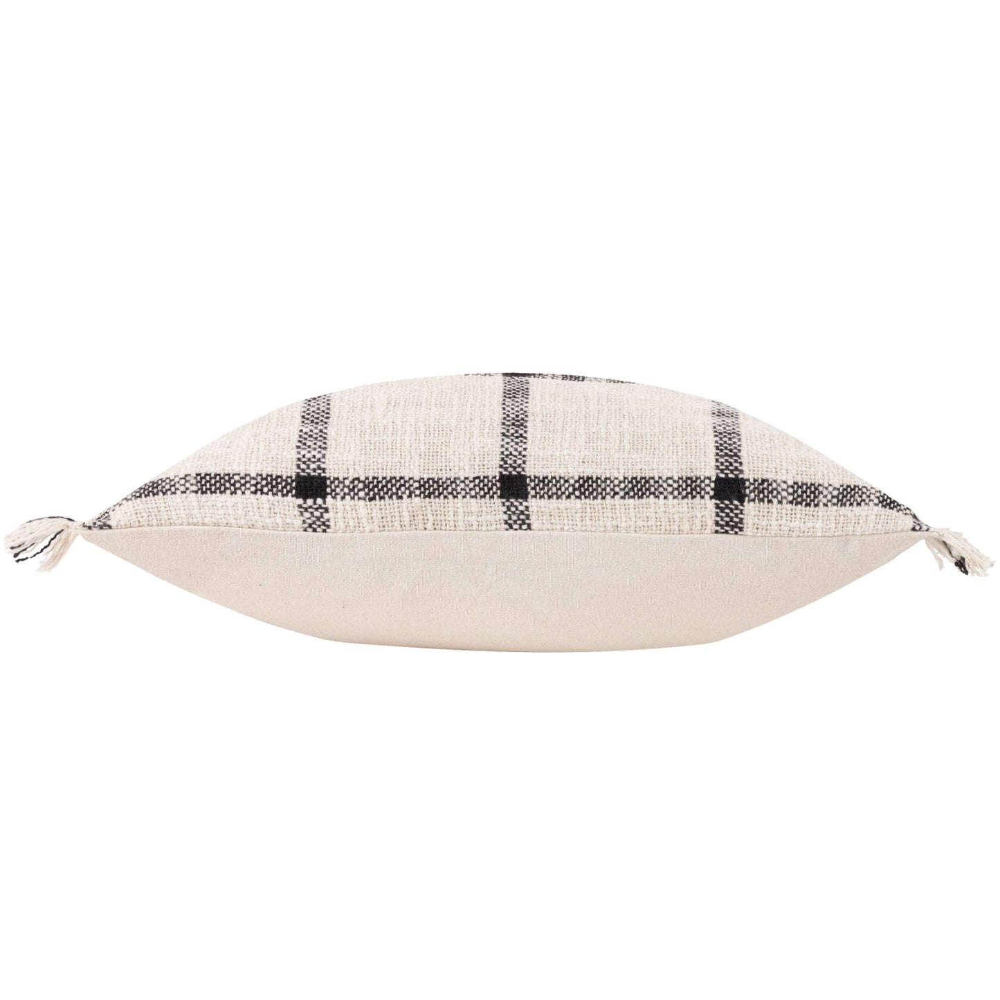 Black and Beige 100% Cotton Check Cushion Cover: 45 x 45cm - Cobblestone Australia