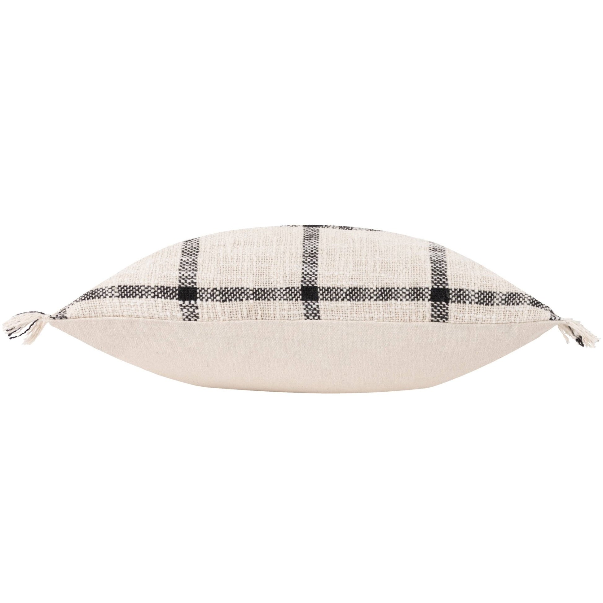 Black and Beige 100% Cotton Check Cushion Cover: 45 x 45cm - Cobblestone Australia