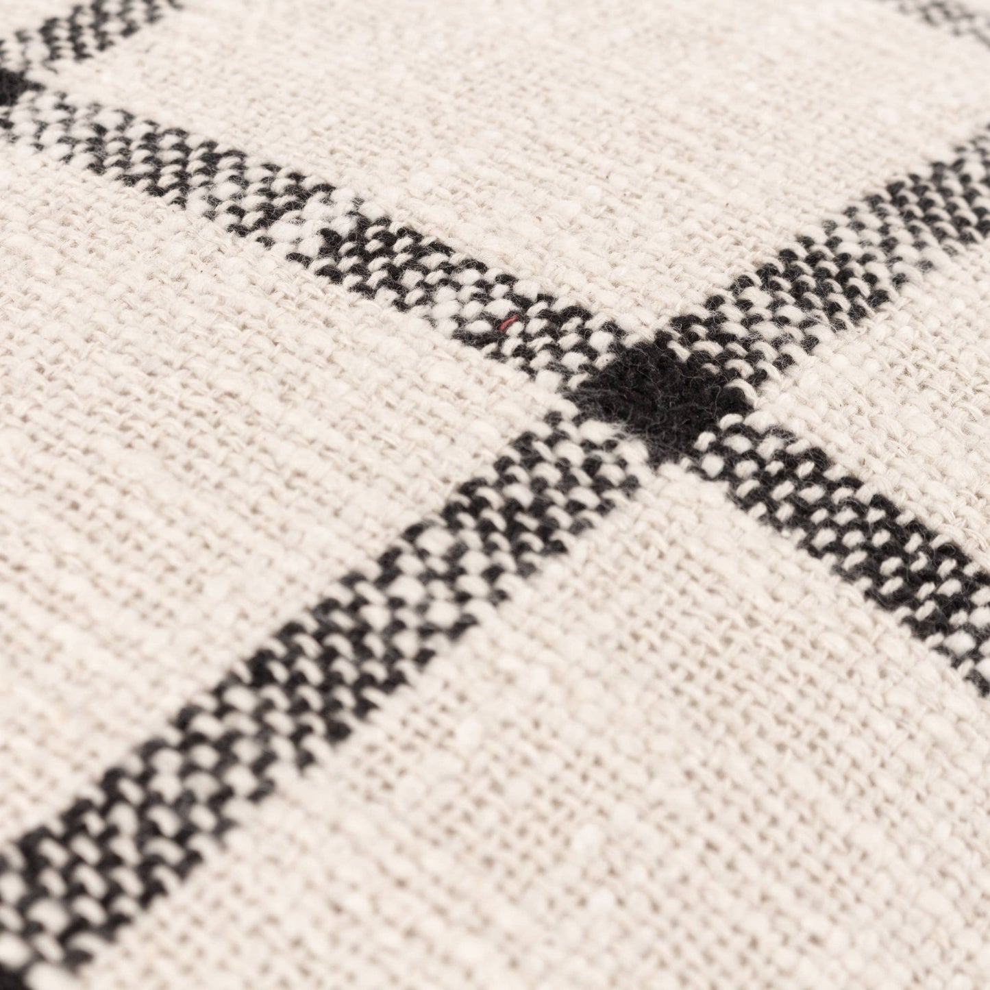 Black and Beige 100% Cotton Check Cushion Cover: 45 x 45cm - Cobblestone Australia