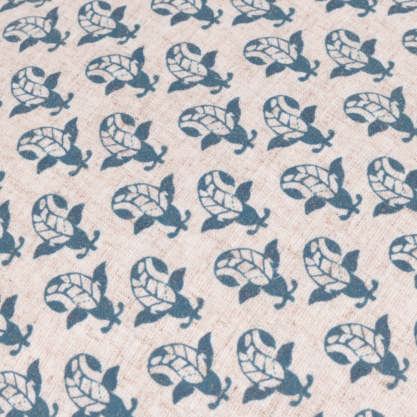 Blue Printed Ruffle Cushion Cover: 45 x 45cm - Cobblestone Australia