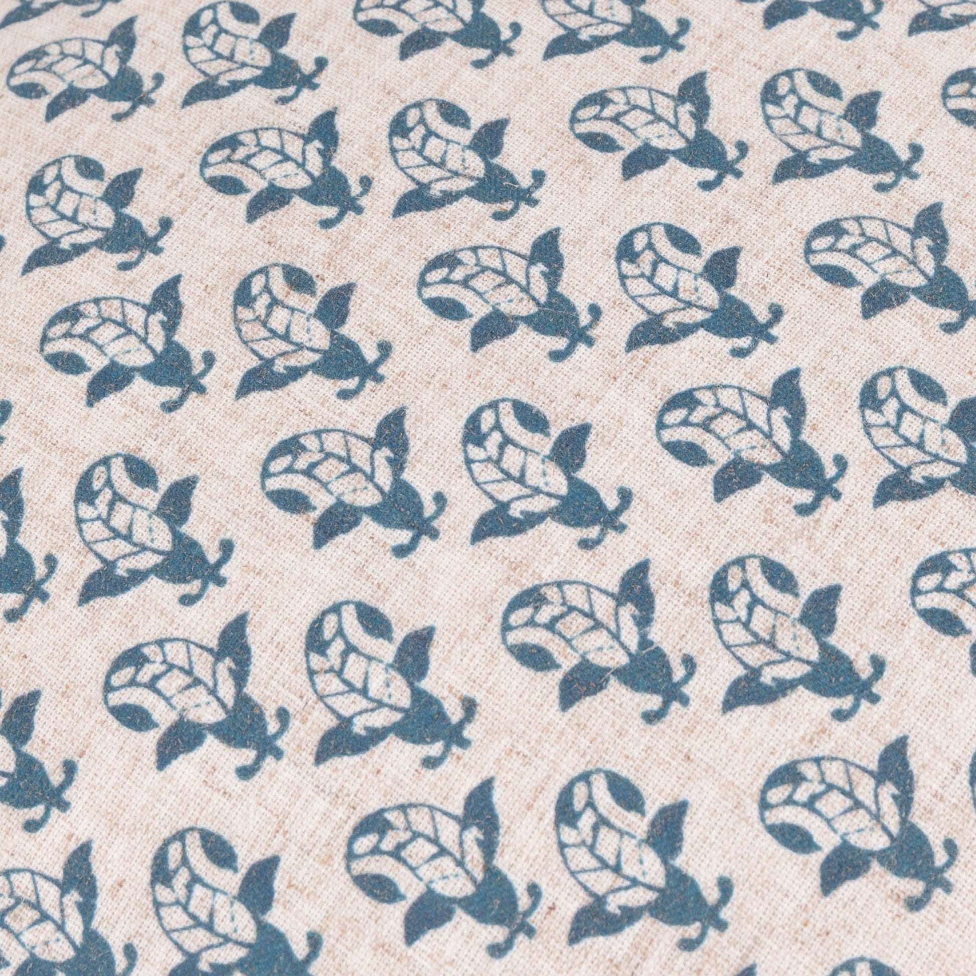 Blue Printed Ruffle Cushion Cover: 45 x 45cm - Cobblestone Australia
