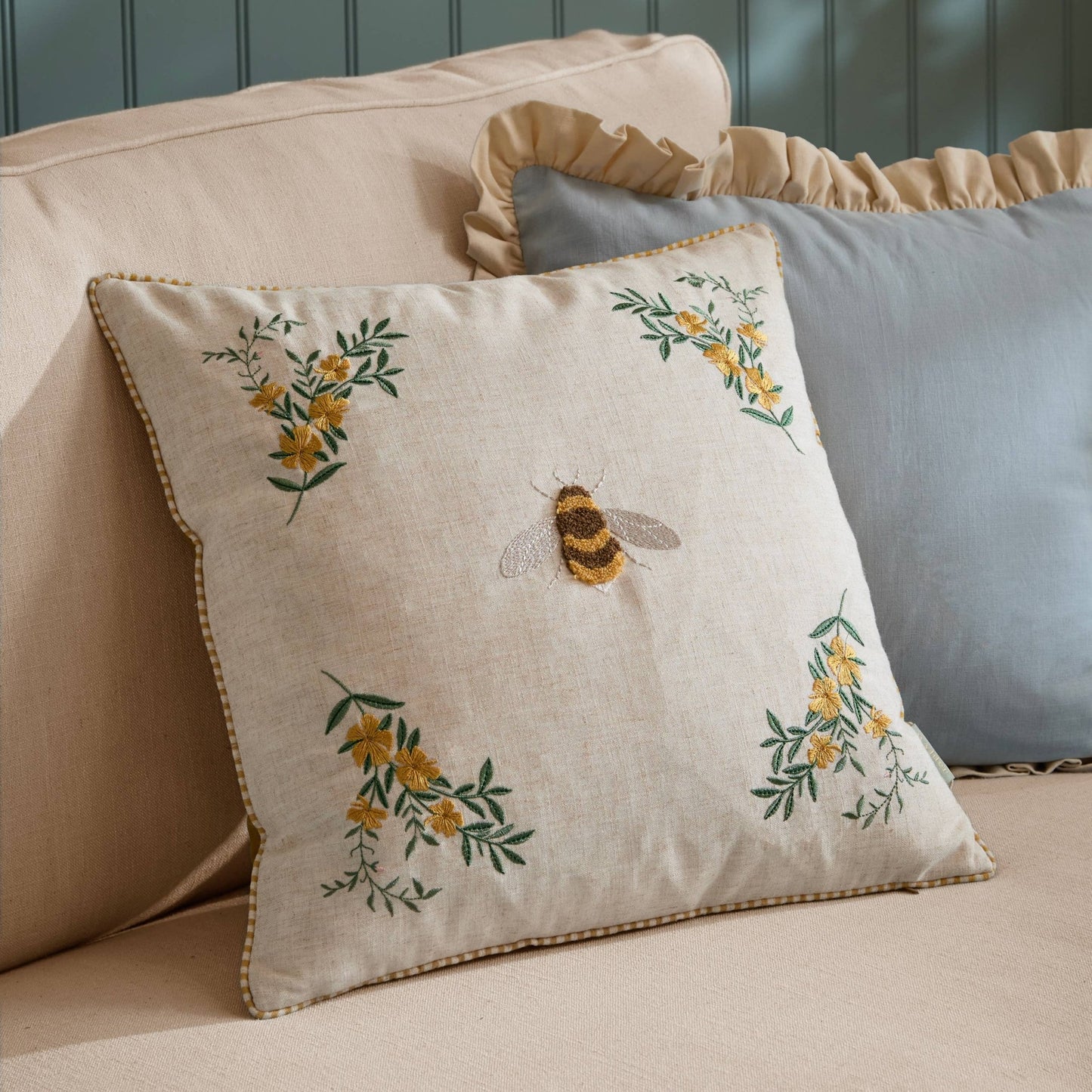 Bumble Bee Tufted Cushion Cover: 45 x 45cm - Cobblestone Australia