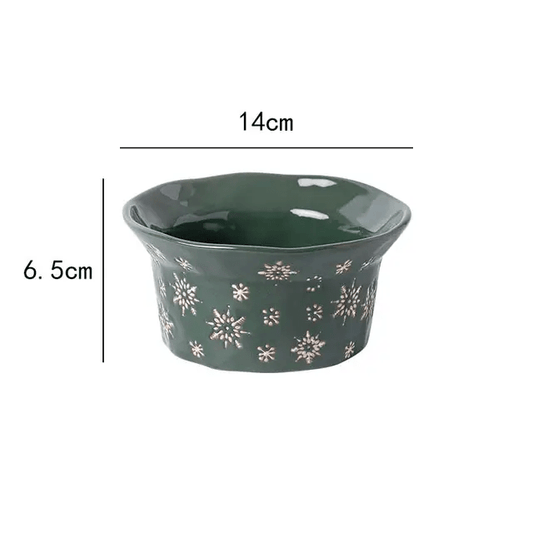 Christmas Mistletoe Bowl ~ Forest Green 14cm - Cobblestone Australia