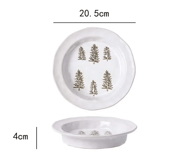 Christmas Mistletoe Deep Plate ~ Snow White 20cm - Cobblestone Australia