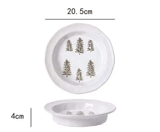 Christmas Mistletoe Deep Plate ~ Snow White 20cm - Cobblestone Australia