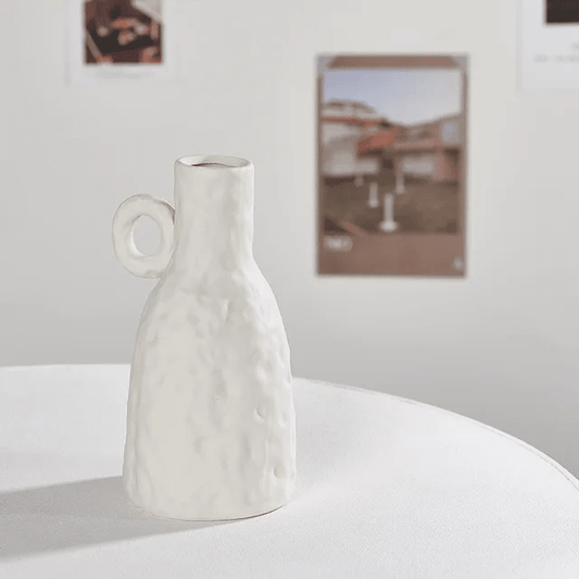 Clay White Ceramic Jug 20cm - Cobblestone Australia
