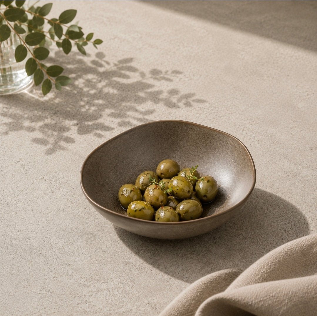 Earth Irregular Porcelain Small Serving Bowl - Mushroom - Cobblestone Australia